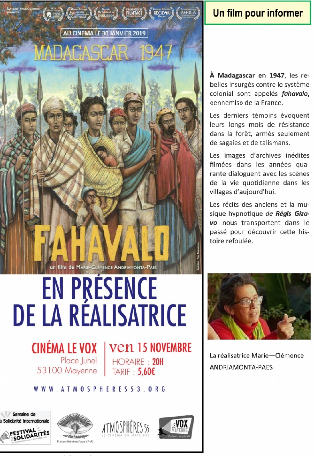 FAHAVALO film documentaire de Marie-Clémens PAES